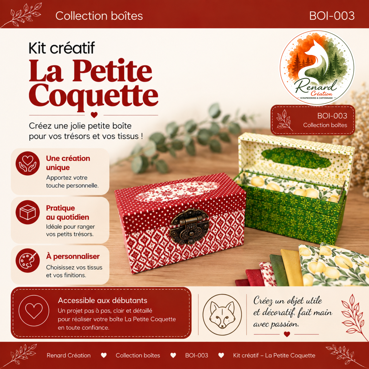 Kit créatif – La Petite Coquette | Collection Boîtes