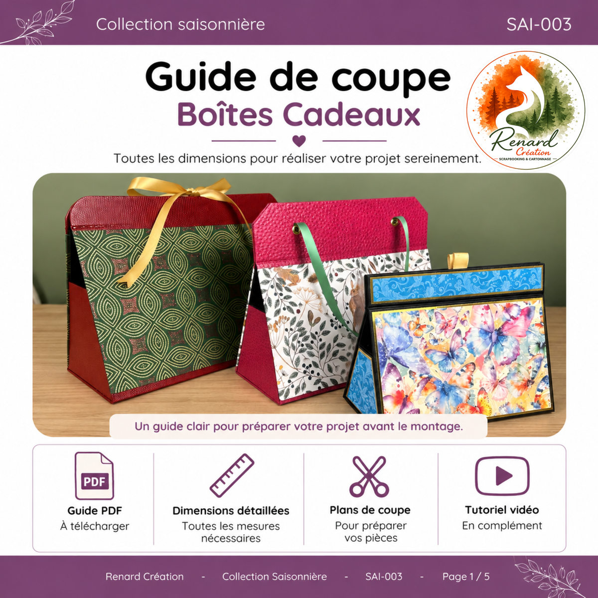 Guide de coupe- Boite cadeaux | Collection Saisonnier
