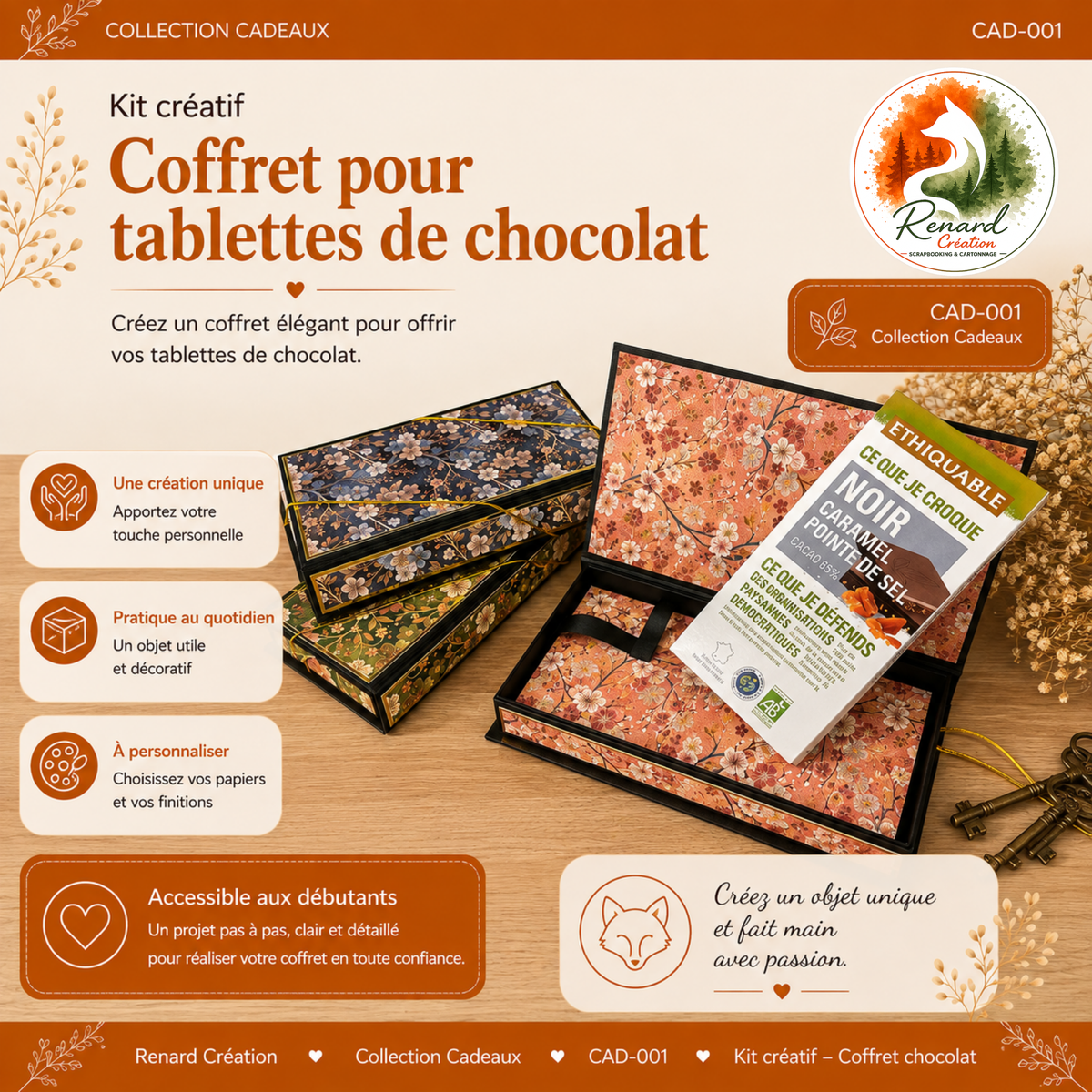 Kit créatif – Coffret pour tablettes de chocolat | Collection Cadeaux