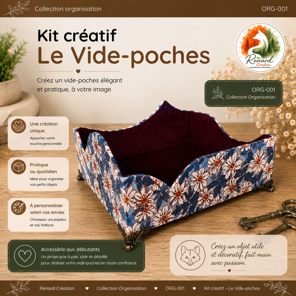 Kit créatif – Le Vide-poches | Collection Organisation
