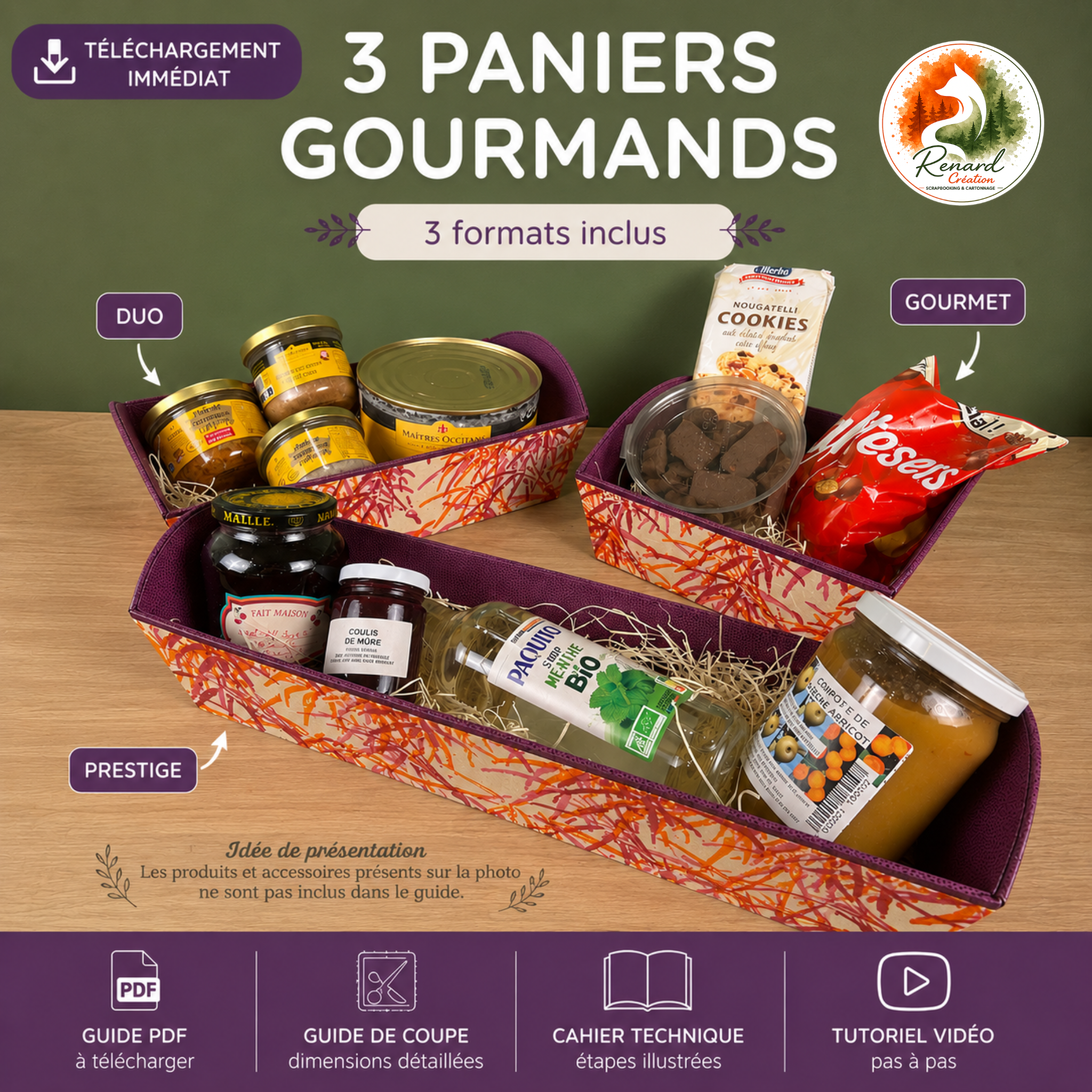Guide de coupe – 3 Paniers gourmands | Collection Saisonnier