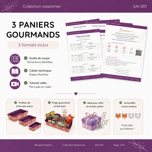 Guide de coupe – 3 Paniers gourmands | Collection Saisonnier