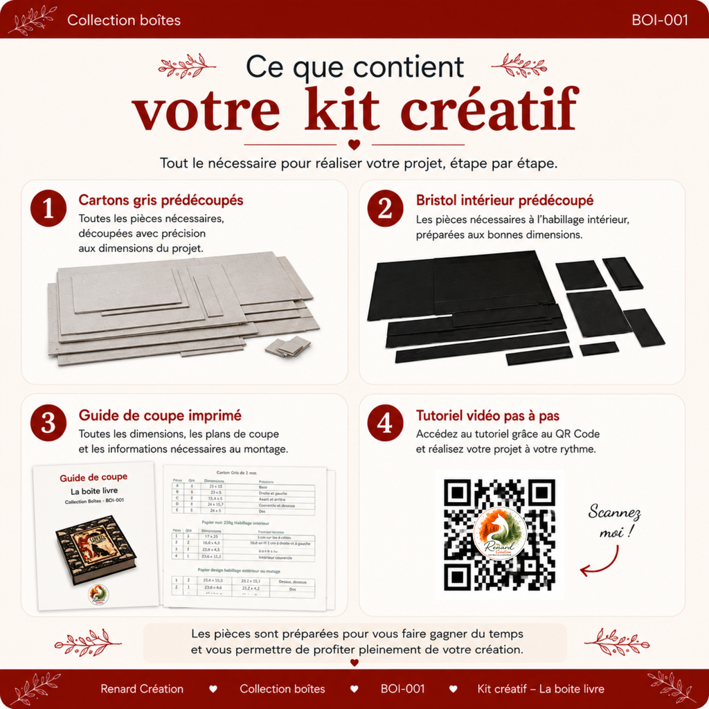 Kit créatif – La boite livre | Collection Boîte