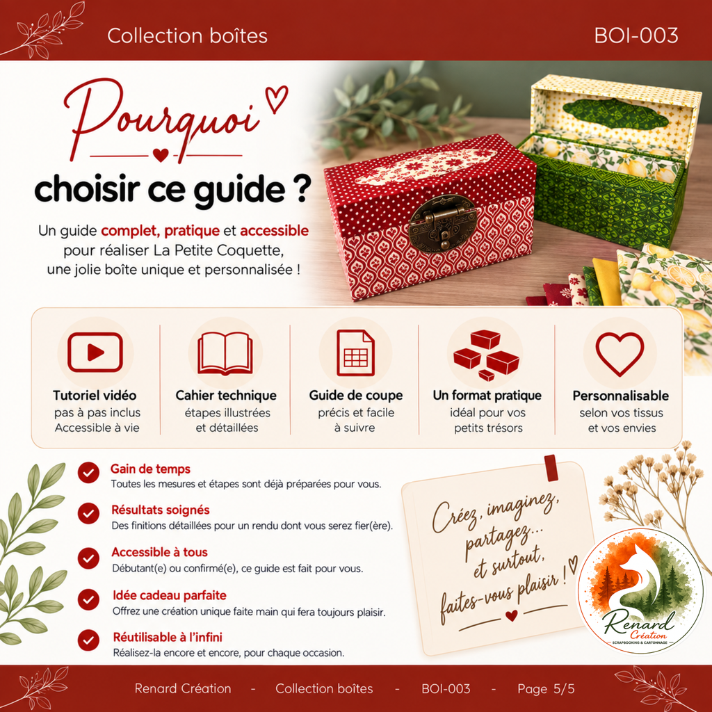 Guide de coupe – La Petite Coquette | Collection Boîtes