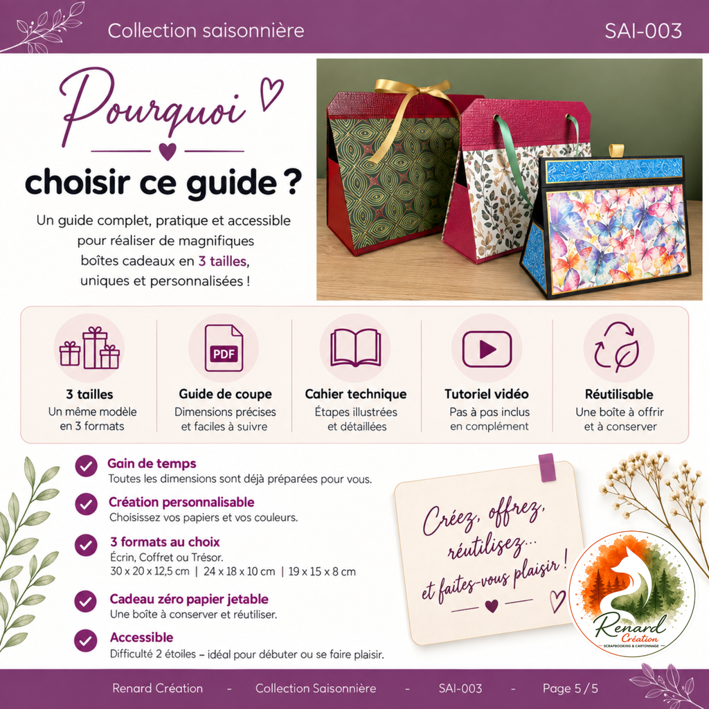 Guide de coupe- Boite cadeaux | Collection Saisonnier