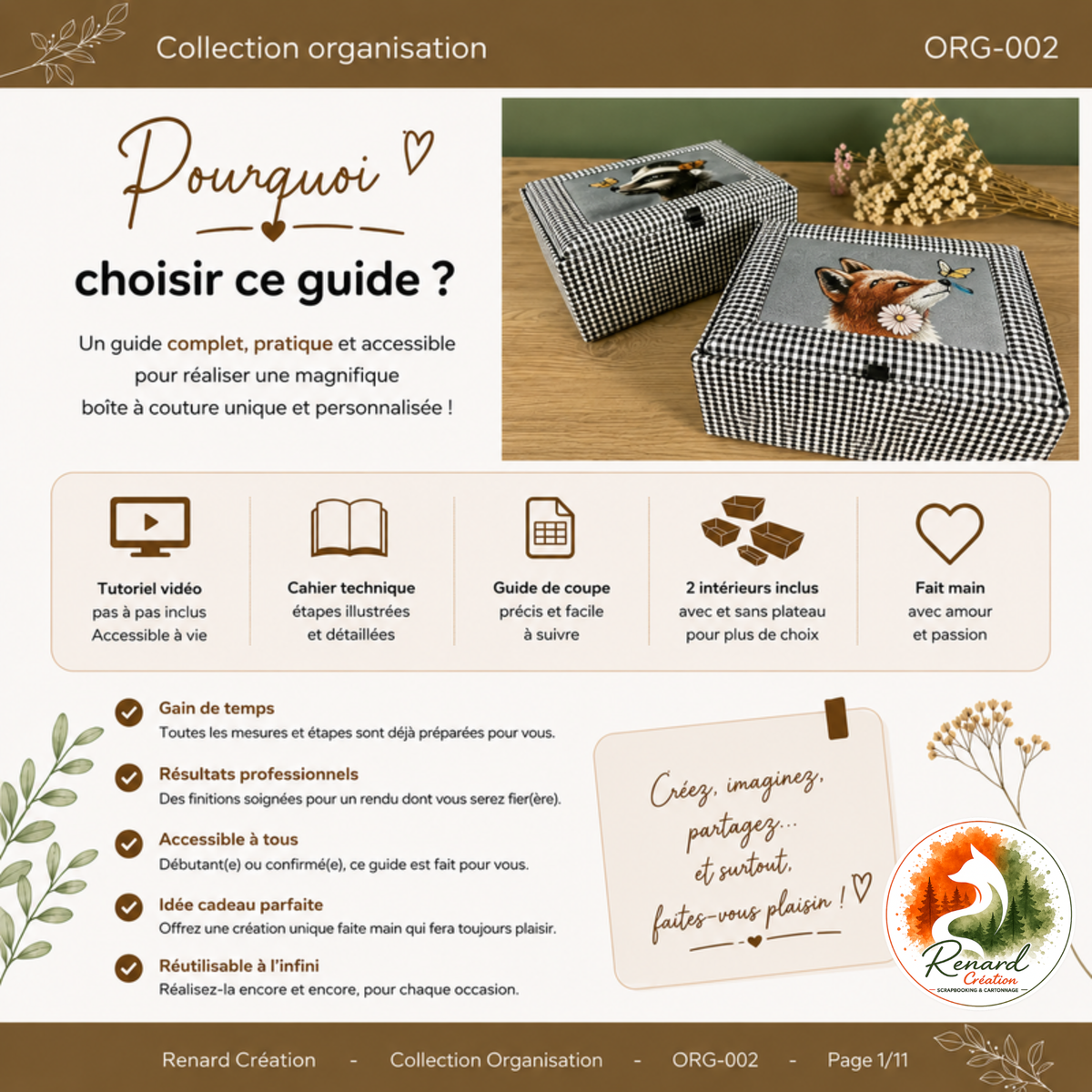 Guide de coupe – La Boîte à Couture | Collection Organisation