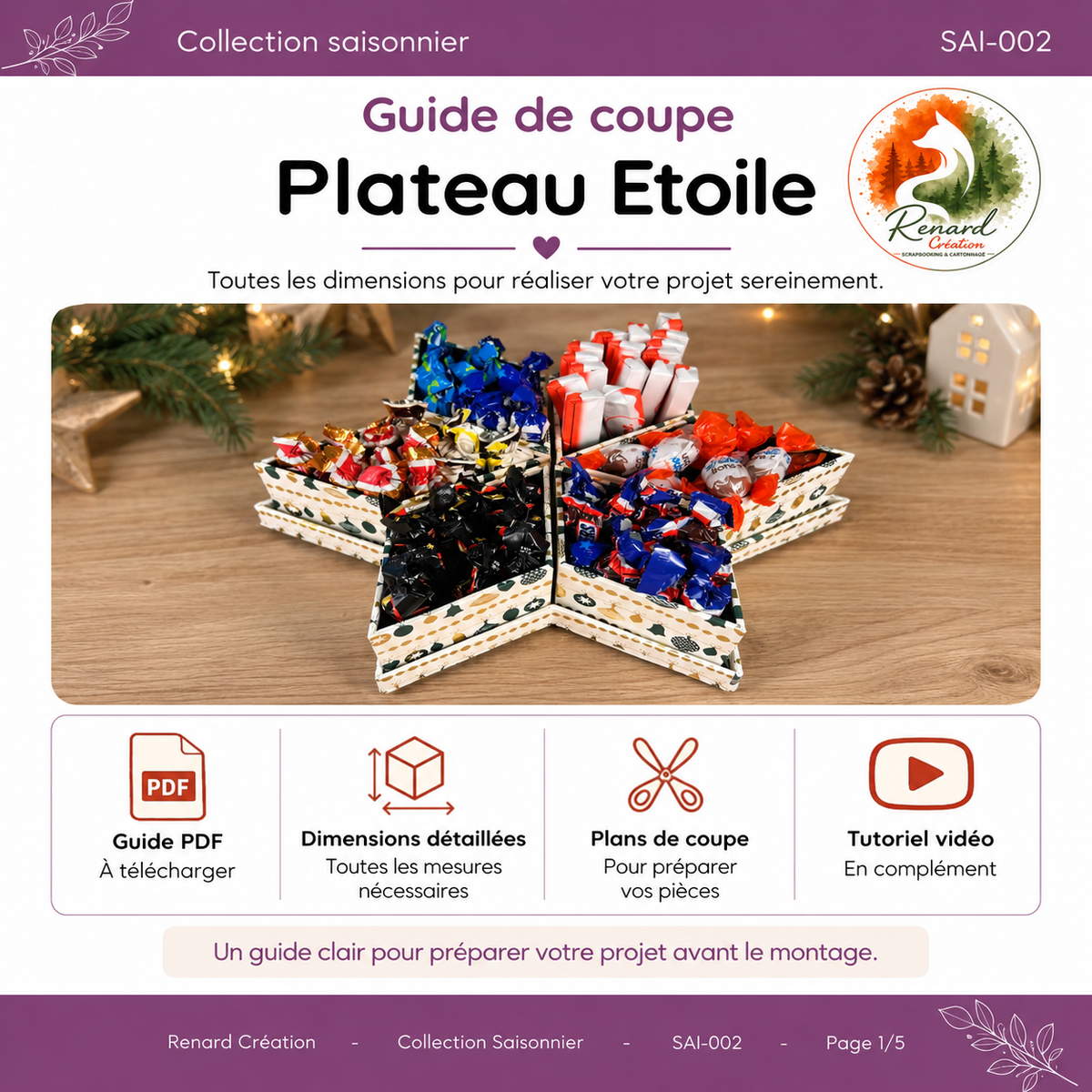 Guide de coupe – Plateau Étoile | Collection Saisonnier