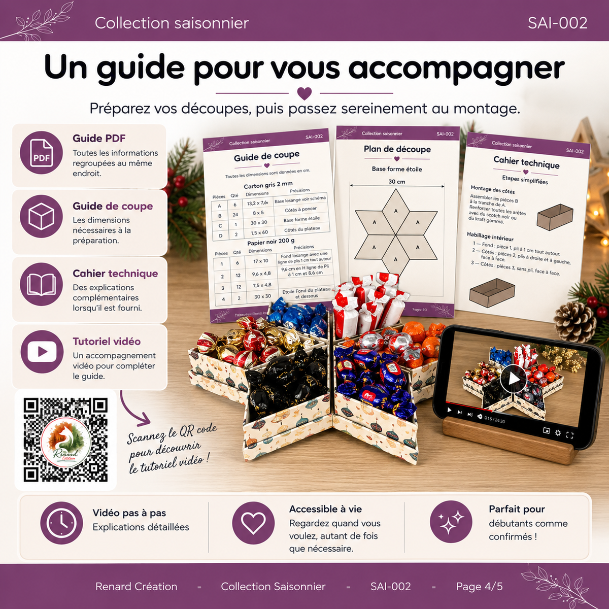 Guide de coupe – Plateau Étoile | Collection Saisonnier