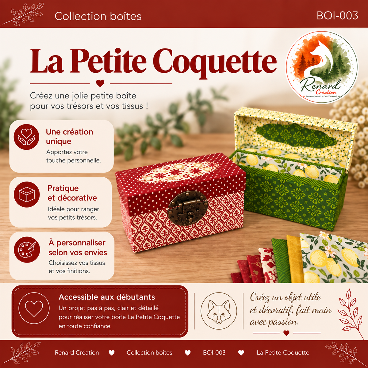 Guide de coupe – La Petite Coquette | Collection Boîtes