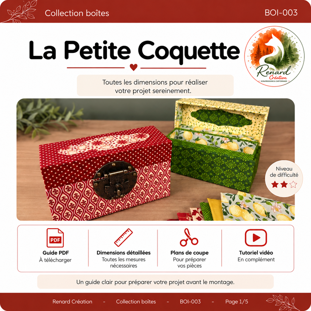 Guide de coupe – La Petite Coquette | Collection Boîtes