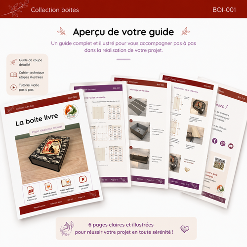 Guide de coupe – La Boîte Livre | Collection Boîtes
