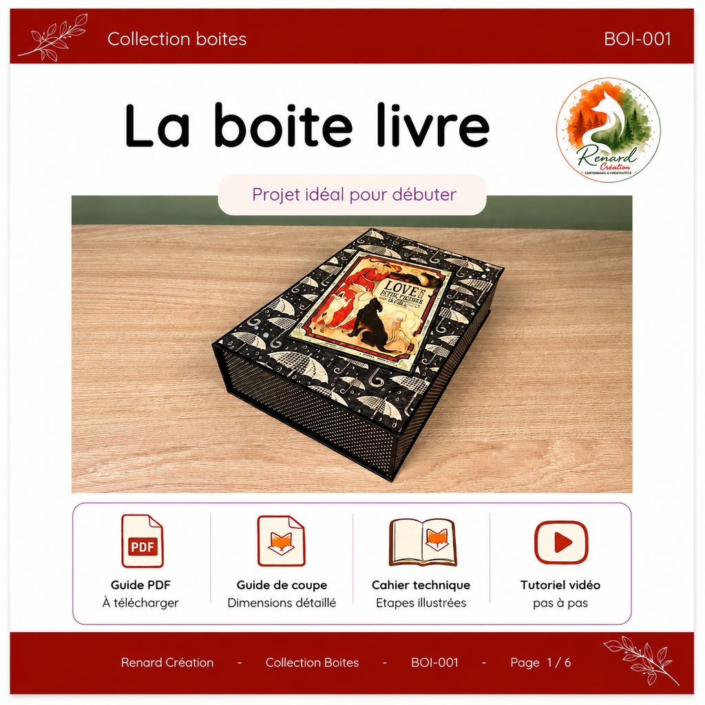 Guide de coupe – La Boîte Livre | Collection Boîtes
