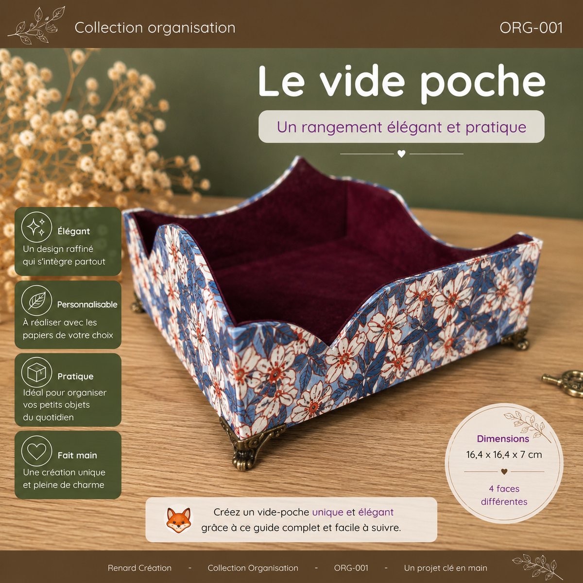 Guide de coupe – Le Vide-poches | Collection Organisation